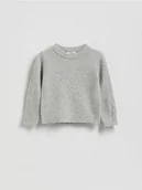 Bluzy dla dziewczynek - Reserved - Gładki sweter - jasnoszary - miniaturka - grafika 1