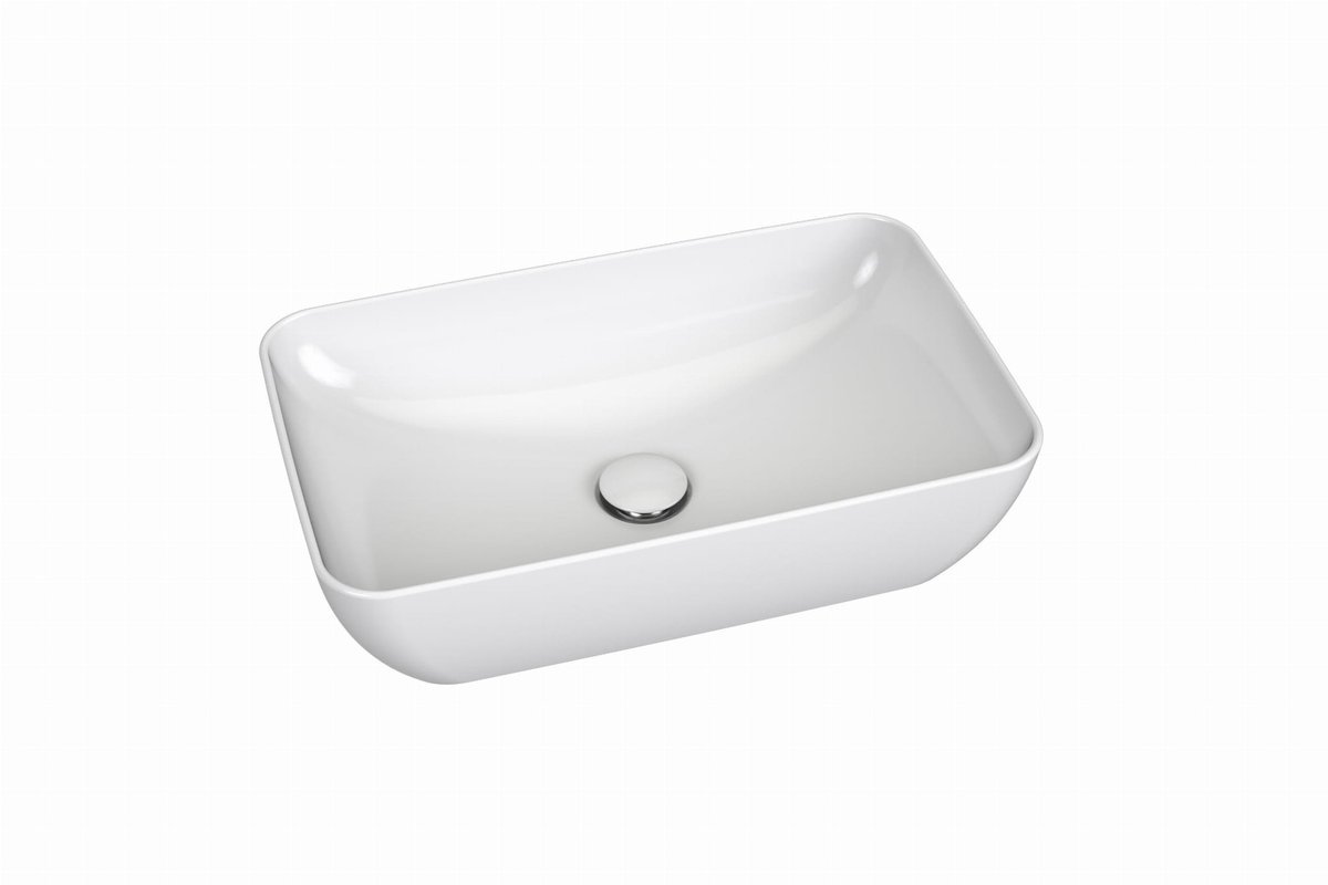 Ravak Prostokątna umywalka ceramiczna nablatowa Split 500x310 biała 1szt