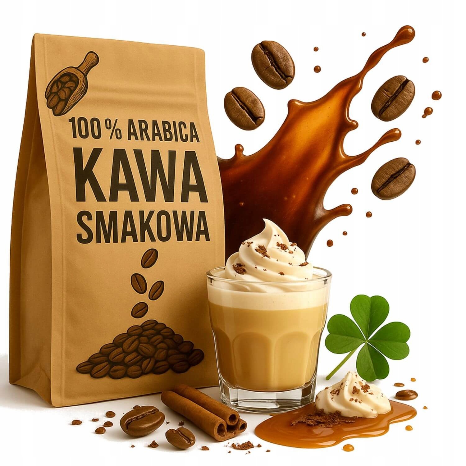 Kawa mielona smakowa Irish Cream 1 kg o smaku kremu irlandzkiego