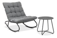 Meble ogrodowe - Fotel bujany tarasowy AGAVA z stolikem ART Light Beige - Focus Garden - miniaturka - grafika 1