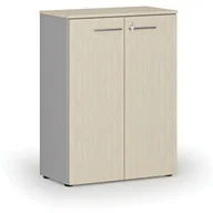 Szafy biurowe - Szafa biurowa z drzwiami PRIMO GRAY, 1087 x 800 x 420 mm, szary/brzoza - miniaturka - grafika 1