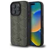 Etui i futerały do telefonów - Lacoste Blend Monogram MagSafe do iPhone 16 Pro Max Khaki - miniaturka - grafika 1