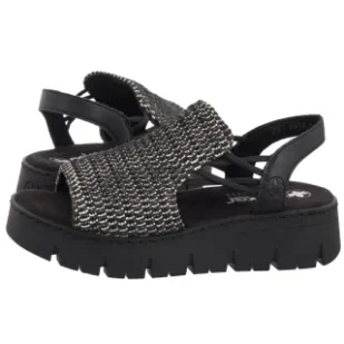 Sandały Czarne V1051-00 Black (RI265-a) Rieker - Sandały damskie - miniaturka - grafika 1
