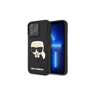 Karl Lagerfeld Nakładka do iPhone 14 Pro Max 6,7" KLHCP14XKH3DBK czarna hardcase 3D Rubber Karl`s Head - Etui i futerały do telefonów - miniaturka - grafika 1