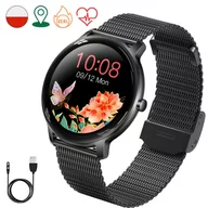 Smartwatch - Rubicon Pamela Czarny z bransoletką - miniaturka - grafika 1