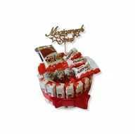 Zestawy upominkowe - Tort KINDER Mix Box Prezentowy Koło + topper Magicznych Świąt - miniaturka - grafika 1