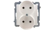 Gniazdka elektryczne - Ospel Gniazdo ścienne SONATA MODUŁ Podwójne do montażu w ramki ecru GP-2RR/m/27 - miniaturka - grafika 1
