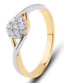 Pierścionki - PIĘKNY ZŁOTY PIERŚCIONEK ZARĘCZYNOWY Z BIAŁYMI KAMIENIAMI CYNTIA 8KT 333 - miniaturka - grafika 1