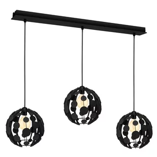 Milagro Lampa wisząca GAIA BLACK WOOD 3xE27 60W MLP6327 - Lampy sufitowe - miniaturka - grafika 1