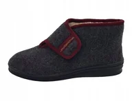 Kapcie damskie - Intermax Kapcie Damskie Szare na Rzepy 37 Ż_d - miniaturka - grafika 1