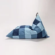 Fotele i pufy dla dzieci - Pufa Worek Dla Dzieci Ovni Long Tricolor Niebieski - miniaturka - grafika 1