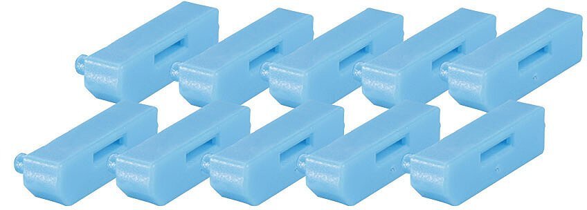 Lindy Lindy 40325 bloker portów Blokada portu DisplayPort Niebieski Kopolimer akrylonitrylo-butadieno-styrenowy ABS 10 szt.