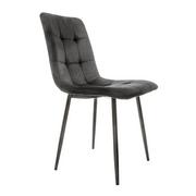 Krzesła - Krzesło welurowe glamour, 44x53x89 cm, czarny - miniaturka - grafika 1