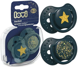 LOVI SMOCZEK DYNAMICZNY STARDUST 2szt. 0-3m ZIELONY - Smoczki uspokajające - miniaturka - grafika 1