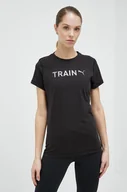 Koszulki sportowe damskie - Puma t-shirt treningowy kolor czarny - miniaturka - grafika 1