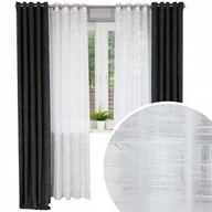 Firany - Firana typu len z połyskiem na przelotkach 140x250 - miniaturka - grafika 1