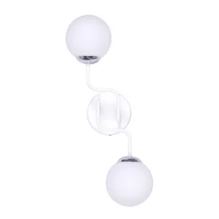 Kaja ALFRED OLSZEWSKI Biały kinkiet z chromowanymi podkloszami na mały gwint K-4057 z serii BARI - Lampy ścienne - miniaturka - grafika 1
