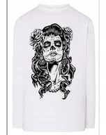Koszulki i topy damskie - Longsleeve męski nadruk kobieta CZASZKA r.XS - miniaturka - grafika 1