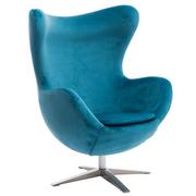 Fotele - D2.Design Fotel Jajo Velvet niebieski 165271 - miniaturka - grafika 1