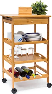 wózek kuchenny relaxdays JAMES L i stojak na butelki - Wózki kuchenne - miniaturka - grafika 1