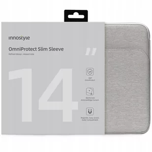 INNOSTYLE TORBA NA LAPTOPA 14" WODOODPORNA ETUI OMNIPROTECT SLIM SZARY - Torby na laptopy - miniaturka - grafika 1