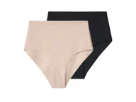 Majtki damskie - esmara® Majtki modelujące damskie, cięte laserowo, 2 pary (Czarny/ beżowy, S(36/38)) - miniaturka - grafika 1