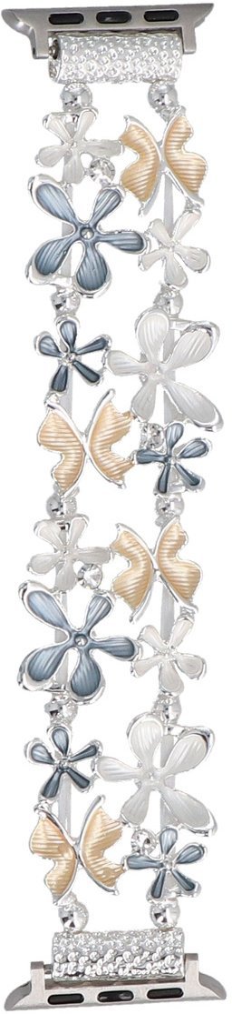 GlacierX bransoleta do smartwatcha Gleam Flowers Stretch Bracelet Silver Sun do Apple Watch 38/40/41mm Szaro-Żółta