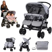 Wózki dziecięce - PODWÓJNY WÓZEK SPACEROWY SPACERÓWKA DLA BLIŹNIAKÓW LORELLI TWIN - miniaturka - grafika 1