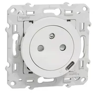 Gniazdka elektryczne - Schneider Gniazdo z/u płaskie z ładowarką typ C ODACE - biały - miniaturka - grafika 1