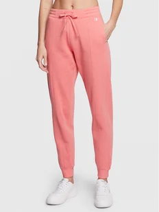 Champion Spodnie dresowe Legacy Rib Cuff 115411 Różowy Regular Fit - Spodnie sportowe damskie - miniaturka - grafika 1