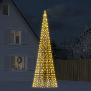 vidaXL Choinka z lampek, na maszt, 1534 ciepłe białe LED, 500 cm - Oświetlenie świąteczne - miniaturka - grafika 1