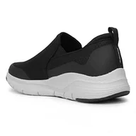 Trampki męskie - Skechers Męskie trampki Arch Fit Banlin, Czarna siatka biała syntetyczna wykończenie, 48.5 EU - miniaturka - grafika 1
