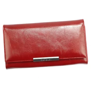 Portfele - Damski portfel Cavaldi PX24-FO-21 czerwony skóra ekologiczna + skóra naturalna - grafika 1