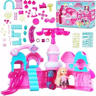 KINDER_PLAY DUŻY SKŁADANY ZAMEK PL.ZABAW LALKA+AKC - Domki dla lalek - miniaturka - grafika 1