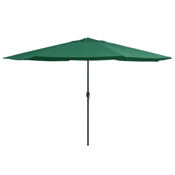 Parasol ogrodowy zielony 390 x 247 cm z mechanizmem korbkowym i wentylacją