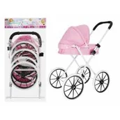 Domki dla lalek - Wózek dla lalek głęboki metalowy różowy MEGA CREATIVE 536569 - miniaturka - grafika 1