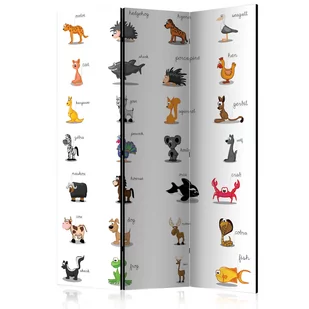 Parawan 3-częściowy - Learning by playing (animals) [Room Dividers] (rozmiar 135x172) - Parawany - miniaturka - grafika 1