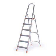 Drabiny - Schody aluminiowe jednostronne, 1x6 stopni, wysokość 1,27 m - miniaturka - grafika 1