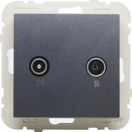 Gniazdka elektryczne - Efapel LOGUS90 GNIAZDO ANTENOWE KOŃCOWE RTV GRAFIT 90533 KWIS - miniaturka - grafika 1