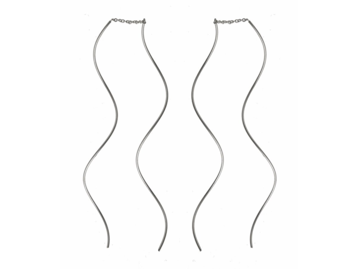 Kolczyki srebrne przewlekane Serpentyny Fale k3609