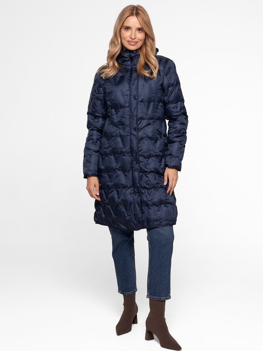 PIKOWANA OCIEPLANA KURTKA DAMSKA Z REGULOWANYM KAPTUREM