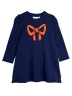 Sukienki i spódniczki dla dziewczynek - MINI RODINI Sukienka codzienna Bow 2515011360 Granatowy Regular Fit - miniaturka - grafika 1