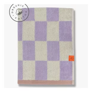 Jasnożółto-fioletowy ręcznik kąpielowy z bawełny organicznej 70x133 cm Retro – Mette Ditmer Denmark - Ręczniki - miniaturka - grafika 1