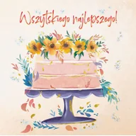 Kartki okolicznościowe i zaproszenia - Karnet KW Tort kwiaty - Henry - miniaturka - grafika 1