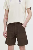 Spodenki męskie - Quiksilver szorty sztruksowe kolor brązowy - miniaturka - grafika 1