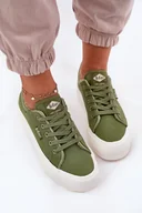 Trampki damskie - Trampki Damskie Na Platformie Lee Cooper LCW-25-31-3449L Zielone-37 - miniaturka - grafika 1