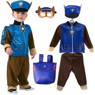 Plecaki - Strój Przebranie Kostium Psi Patrol Chase Plecak Maska Karnawał 122 / 128 - miniaturka - grafika 1