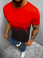 Koszulki męskie - T-Shirt męski czerwony OZONEE JS/8T93/18 - Ozonee - miniaturka - grafika 1