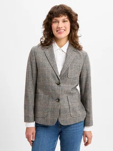 Tommy Hilfiger Marynarka damska z zawartością wełny Kobiety Wełna szary w kratkę, 34 - Marynarki i żakiety damskie - miniaturka - grafika 1