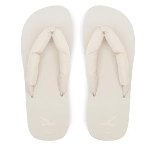 Japonki Calvin Klein Jeans Beach Sandal Flatform Ttxr Satin YW0YW01723 Beżowy - Klapki i japonki damskie - miniaturka - grafika 1